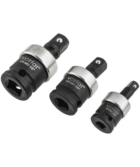 Przegub kulowy kulisty udarowy nasadki trzpienie 1/2 1/4 3/8 CR-MO 3 szt