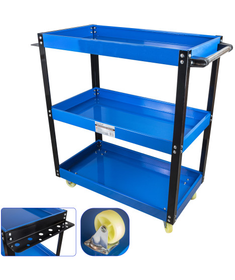 Wózek warsztatowy narzędziowy serwisowy 3 półki szuflady szafka narzędziowa