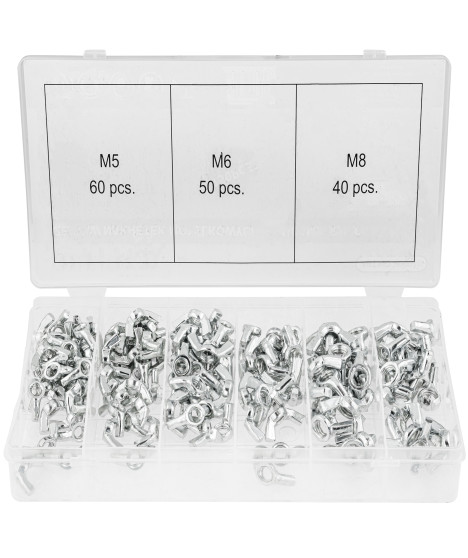 Nakrętki motylkowe metryczne zestaw nakrętek motylkowych M5-M8 150 szt