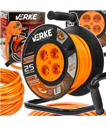 Przedłużacz na bębnie bębnowy mocny budowlany zwijak 3x1,0 mm 25 m 4 gniazda