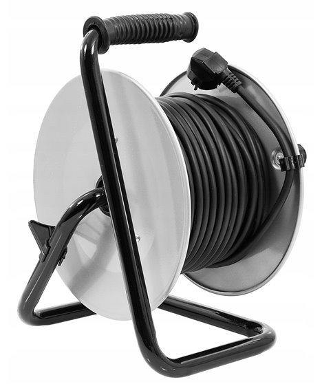 Przedłużacz na bębnie bębnowy mocny budowlany zwijak 3x1,5 mm 25 m 4 gniazda hermetyczne