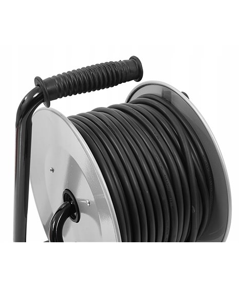 Przedłużacz na bębnie stalowym mocny budowlany zwijak 3x1,5 mm 40 m 4 gniazda