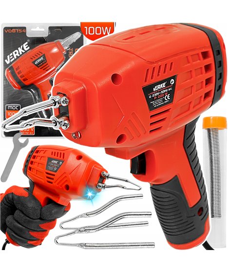 Lutownica transformatorowa precyzyjna pistoletowa 100W zestaw 3x grot cyna