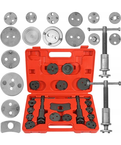 Zestaw do wyciskania naprawy cofania tłoczków hamulcowych praska klucz 18 szt.