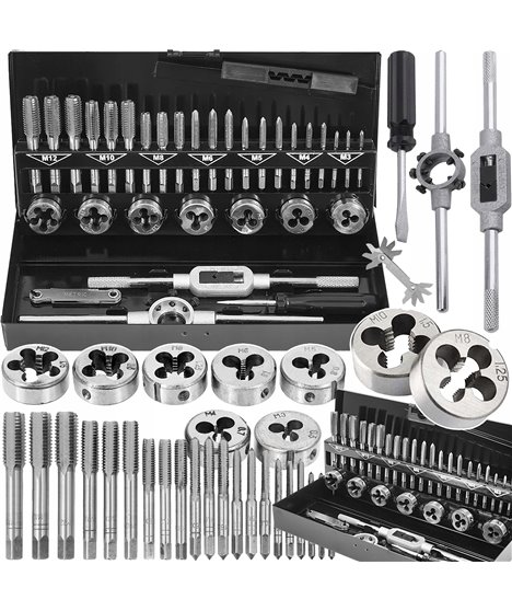 Zestaw gwintowników i narzynek gwintowniki i narzynki M3-M12 walizka 32 szt