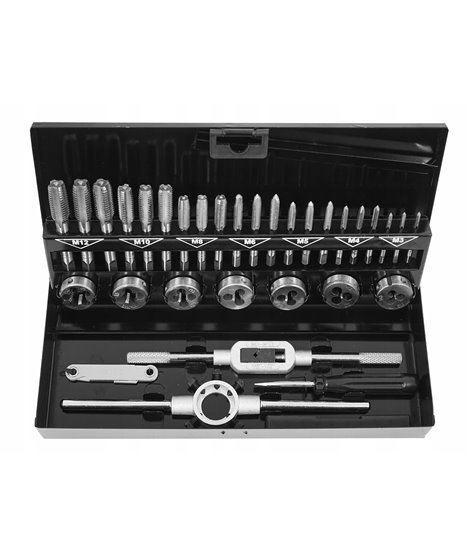 Zestaw gwintowników i narzynek gwintowniki i narzynki M3-M12 walizka 32 szt