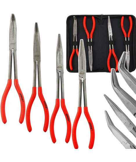 Szczypce kombinerki długie 280 mm wydłużone wygięte proste zestaw szczypiec
