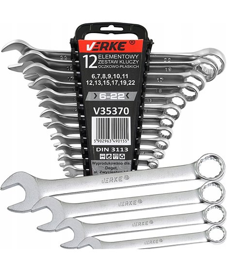 Klucze płaskie płasko-oczkowe 6-22 mm zestaw kluczy płaskich narzędzi 12 szt