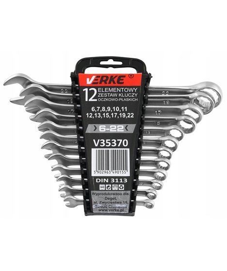 Klucze płaskie płasko-oczkowe 6-22 mm zestaw kluczy płaskich narzędzi 12 szt