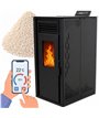 Kominek wolnostojący na pellet 8-15 kW piec na pelet sterowanie WiFi pilot