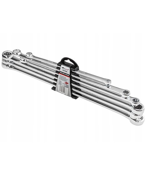 Zestaw kluczy oczkowych prostych długich do napinaczy 8-21 mm CR-V 6 szt