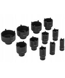 Zestaw nasadek do nakrętek wieńcowych rowkowych klucze 4-zęb 22-75 mm 11x