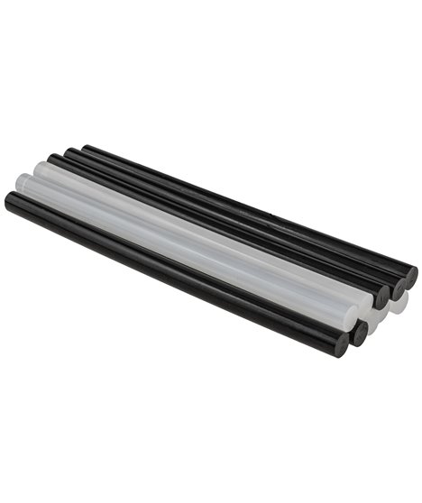 Klej do pistoletu na gorąco 10x wkłady klejowe bezbarwny czarny 11 mm 200 mm