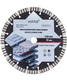 Tarcza diamentowa 230 mm do cięcia twardego betonu zbrojonego kostki cegły