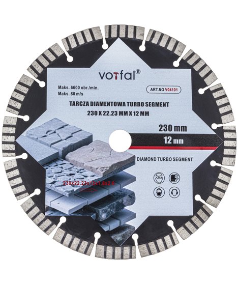 Tarcza diamentowa 230 mm do cięcia twardego betonu zbrojonego kostki cegły