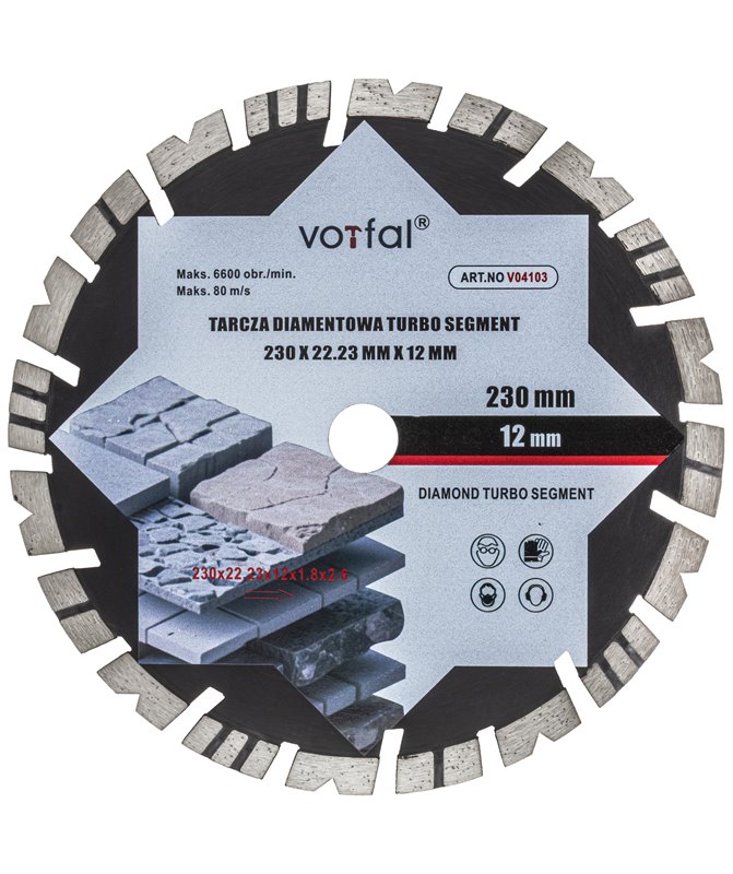 Tarcza diamentowa 230 mm do cięcia twardego betonu zbrojonego kostki cegły