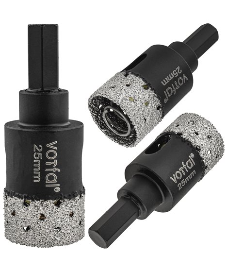 Wiertło diamentowe 25 mm koronka otwornica gres płytek ceramiki sprężyna hex