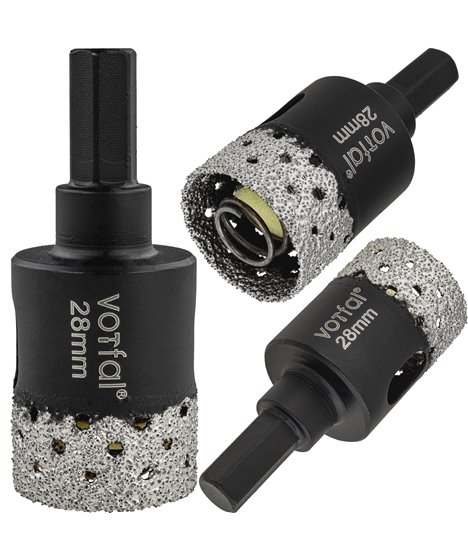Wiertło diamentowe 28 mm koronka otwornica gres płytek ceramiki sprężyna hex