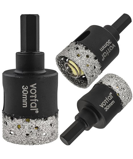 Wiertło diamentowe 30 mm koronka otwornica gres płytek ceramiki sprężyna hex