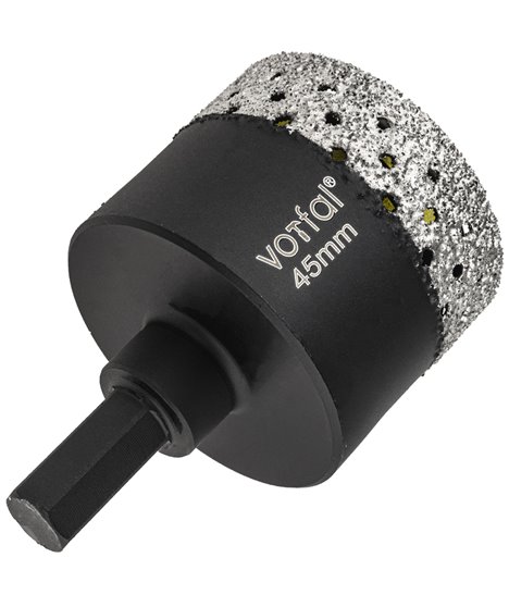 Wiertło diamentowe 45 mm koronka otwornica gres płytek ceramiki sprężyna hex