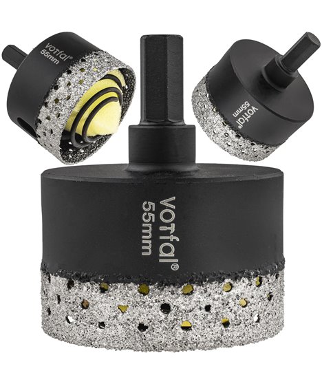 Wiertło diamentowe 55 mm koronka otwornica gres płytek ceramiki sprężyna hex