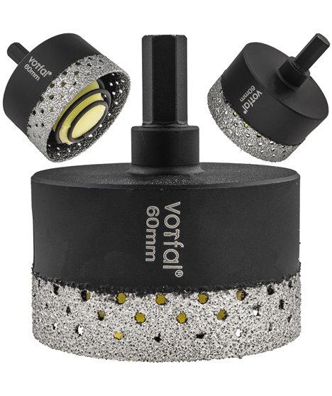 Wiertło diamentowe 60 mm koronka otwornica gres płytek ceramiki sprężyna hex