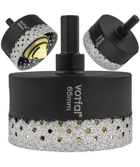 Wiertło diamentowe 65 mm koronka otwornica gres płytek ceramiki sprężyna hex