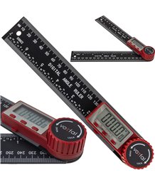 Kątomierz elektroniczny cyfrowy z ekranem LCD linijka 200 mm 360° plastik