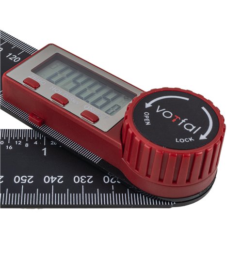 Kątomierz elektroniczny cyfrowy z ekranem LCD linijka 200 mm 360° plastik