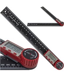 Kątomierz elektroniczny cyfrowy z ekranem LCD linijka 300 mm 360° plastik