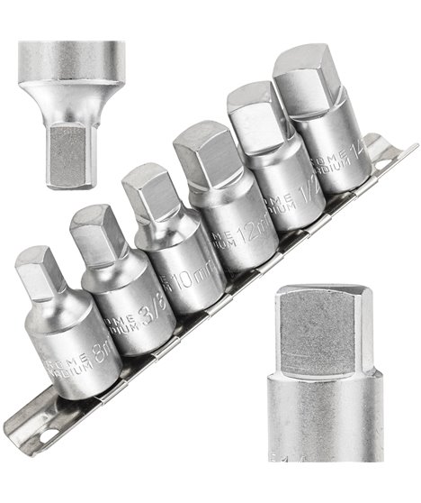 Klucz klucze kwadratowe wpustowe do korków korka oleju 3/8'' 1/2" 8-14 mm