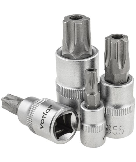 Klucze nasadowe nasadki 1/4 3/8 1/2 torx TS8-TS60 5-kątne z otworem 12 szt