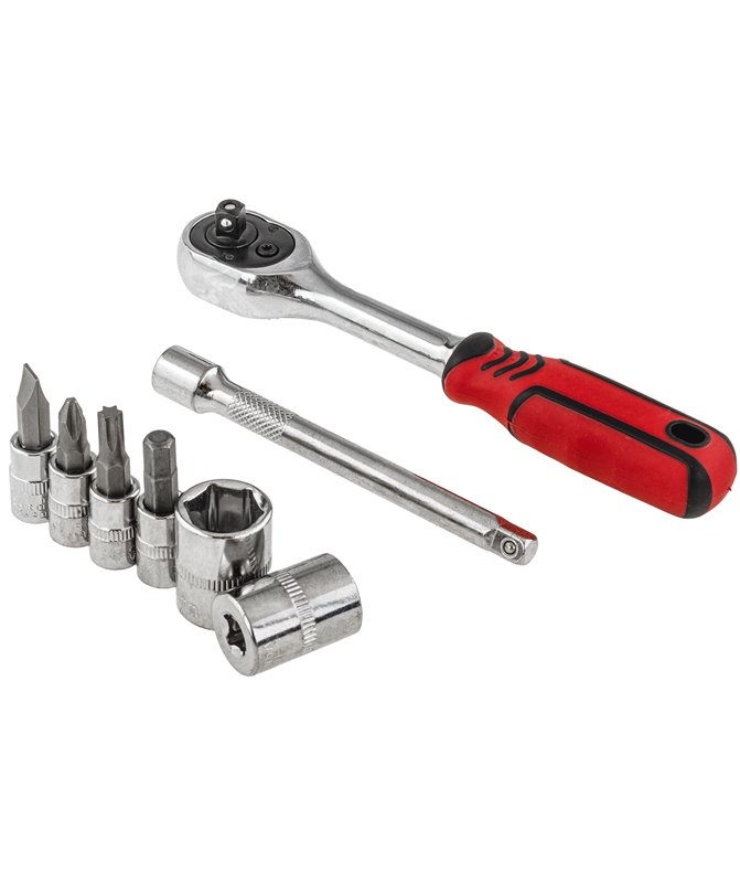 Zestaw nasadek klucze nasadowe grzechotka 1/4" 4-14 mm ph1 ph2 t10-t30