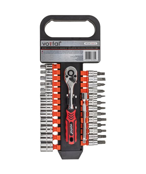 Zestaw nasadek klucze nasadowe grzechotka 1/4" 4-14 mm ph1 ph2 t10-t30