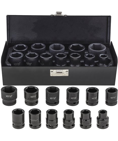 Zestaw nasadek udarowych 10-24 mm nasadki klucze udarowe 1/2" cala 6-kątne