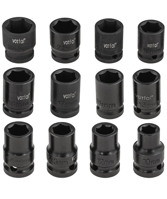 Zestaw nasadek udarowych 10-24 mm nasadki klucze udarowe 1/2" cala 6-kątne