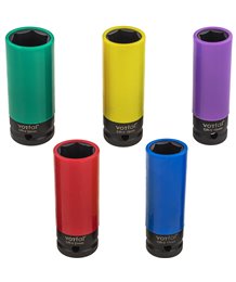 Nasadki udarowe 1/2" zestaw nasadek udarowych kluczy nasadowych 15-22 mm
