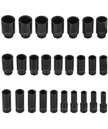 Zestaw nasadek udarowych 10-36 mm nasadki udarowe 1/2" udar walizka 26 szt