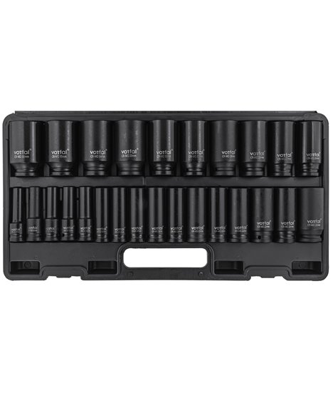 Zestaw nasadek udarowych 10-36 mm nasadki udarowe 1/2" udar walizka 26 szt