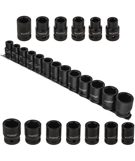Zestaw nasadek udarowych 10-24 mm nasadki udarowe 1/2" udar CR-MO 13 szt