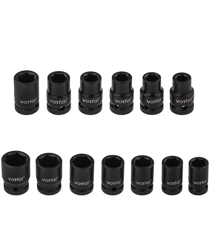 Zestaw nasadek udarowych 10-24 mm nasadki udarowe 1/2" udar CR-MO 13 szt