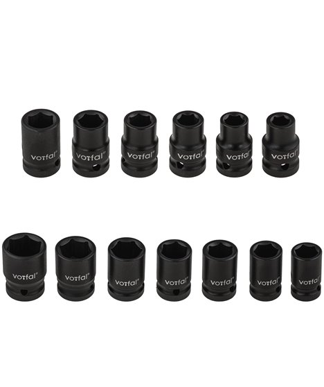 Zestaw nasadek udarowych 10-24 mm nasadki udarowe 1/2" udar CR-MO 13 szt
