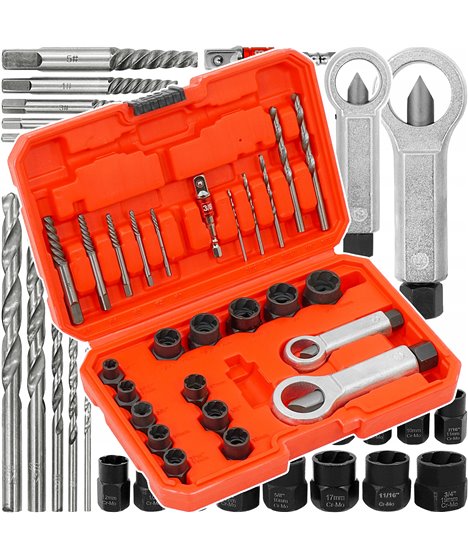Wykrętaki do urwanych śrub 3/8" 26 szt verke