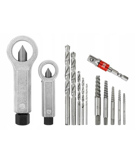 Wykrętaki do urwanych śrub 3/8" 26 szt verke