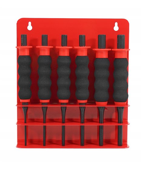 Wybijaki z rękojeścią 3-8 mm, 6 szt. verke