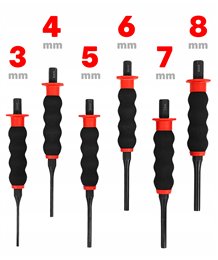 Wybijaki z rękojeścią 3-8 mm, 6 szt. verke