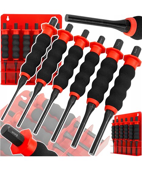 Wybijaki z rękojeścią 3-8 mm, 6 szt. verke