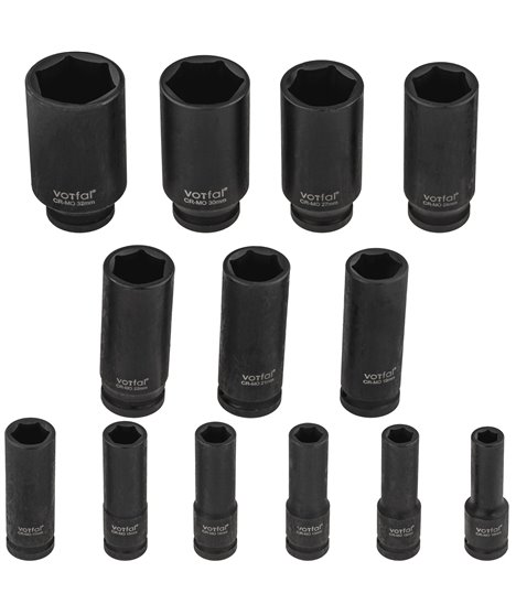 Nasadki udarowe nasadek udarowych 1/2" cala 10-32 mm 6-kątne CR-MO 13 szt
