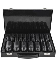 Nasadki udarowe nasadek udarowych 1/2" cala 10-36 mm 6-kątne 17 elementów