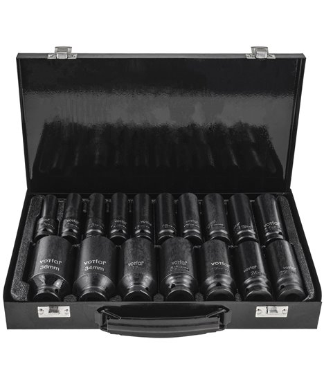 Nasadki udarowe nasadek udarowych 1/2" cala 10-36 mm 6-kątne 17 elementów